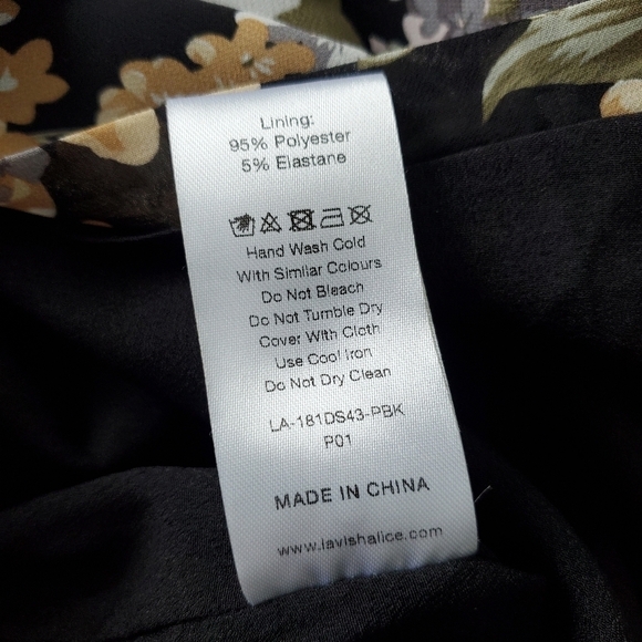 NEW Lavish Alice Pleated Asymmetric Bandeau Midi Dress In Black Rose - Picture 7 of 7